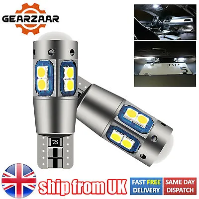 2pcs T10 W5w 501 Car Bulbs Led Smd Xenon White Side Light Bulb Canbus Error Free • £3.79