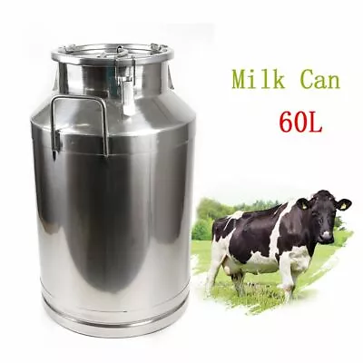 60L Stainless Steel Milk Can Oil Barrel Canister Seal Storage Tank Wine Pail Can • $131.10