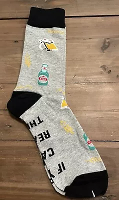 Adult Men's Cold Beer Graphic Crew Socks Size 9-11- Bottom Of Sock Message NEW • $7.11