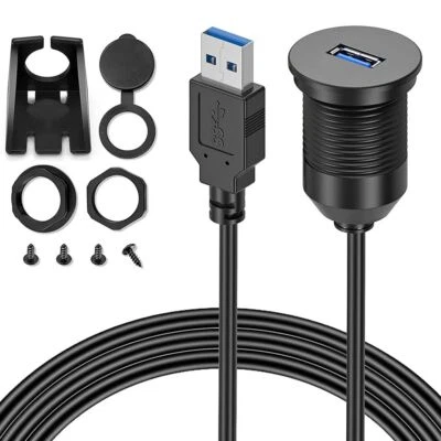 $16.79 • Buy Male To Female Extension Cable Car Flush Mount Cable Panel Dashboard USB 3.0