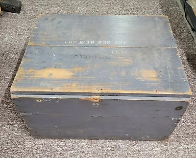 Vintage 1941 Military Trunk Foot Locker U.S.S. NEW BEDFORD • $225