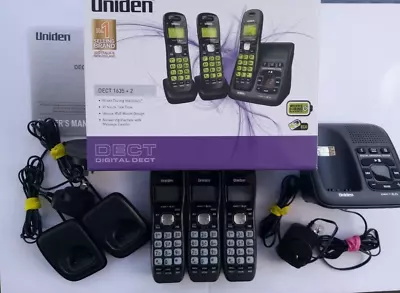 UNIDEN DECT 1635 + 2 Wireless Home Phone Set • $53