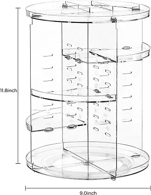 360 Rotating Makeup Organizer Adjustable Carousel Revolving Organizer Clear • $14.99