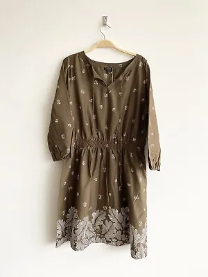 J.crew Collection 🇺🇸 Khaki Silk Cotton Blend Tunic Dress Cover-up 12 14 • $39