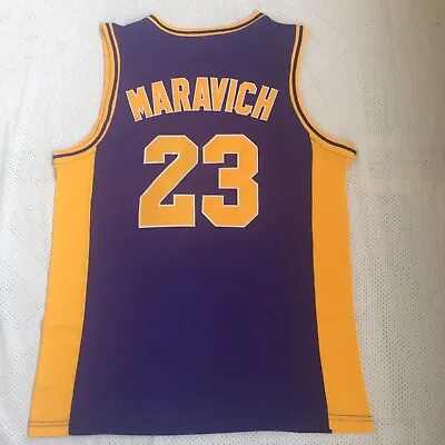 Retro Vintage Men's Pete Maravich LSU #23 Jersey  Stitched Purple • $35.99