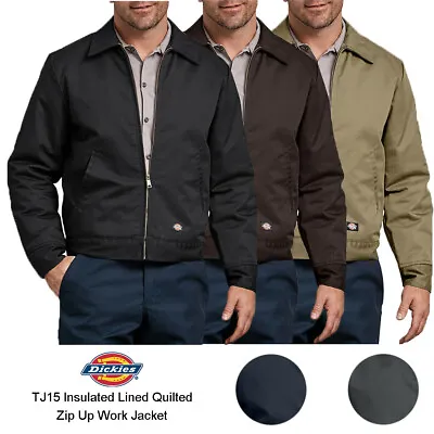 Dickies Men's Jacket Insulated Lined Quilted Eisenhower Zip Up Padded Coat TJ15 • $74.88