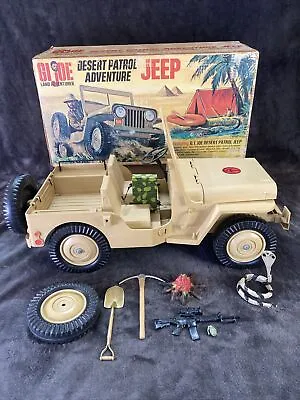 1971 VINTAGE DESERT PATROL ADVENTURE JEEP GI Joe 12  Action Figure Vehicle W/Box • $225