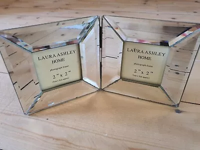 Laura Ashley Double Photo Frame Mirrored Folding Small 2 X2  Interior • £12