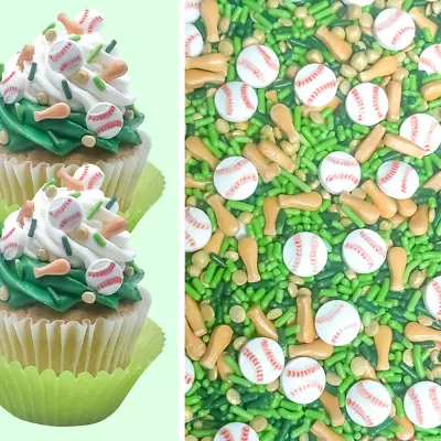 Baseball & Bat Cake Decoration Sprinkle Mix - 4oz • $5.99