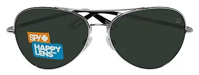 Spy Optic Whistler Aviator Sunglasses Silver Frame Happy Gray Green Lens  • $56.99