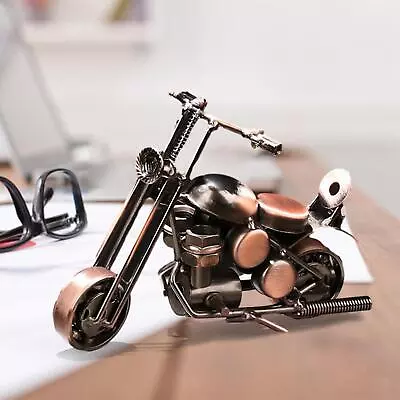 Metal Motorcycle Model Iron Figure Motorcycle Sculpture Home Desktop Decor • $12.10