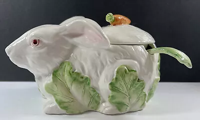 The Half On Group 1987 Vintage Japan Easter Bunny Rabbit Tureen With Lid & Ladle • $70