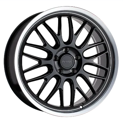 16x7 Petrol P4C GLOSS BLACK W/ MACHINED CUT LIP Wheel 5x112 (40mm) • $171.95