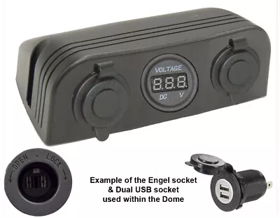 3way 12V Accessory DOME SURFACE MOUNT Engel Fridge DUAL USB & Digital Volt Meter • $39.95