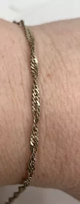 Vintage Sterling Silver Twisted Chain Bracelet 8 1/4” • $4.99