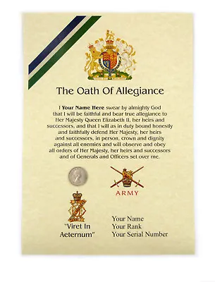13th 18th Royal Hussars Veterans Oath Of Allegiance Certificate • £9.99