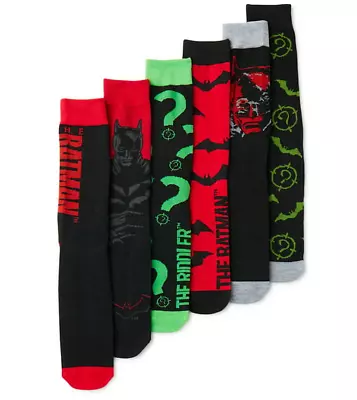 Socks Size Crew Batman New Mens Shoe Dc 8-12 Casual Pair Comics Bioworld Pack Un • $10.99