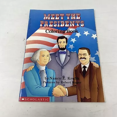 Meet The Presidents Coloring Book By Nancy Krulik Scholastic 1988 Vintage • $12