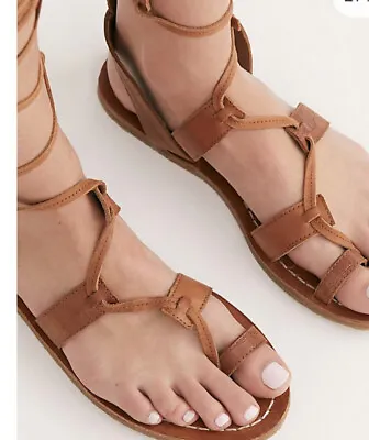 Free People Merida Gladiator Knee High Sandal Leather Brown 40/10 • $125