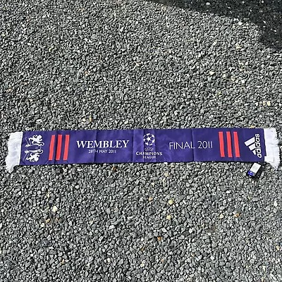 UEFA CHAMPIONS LEAGUE FINAL 2011 Manchester United V Barcelona Wembley Scarf • £29.99