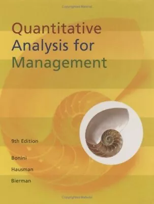 Quantitative Analysis For Management (The Irwin S... By Bierman Harold Hardback • $11.98