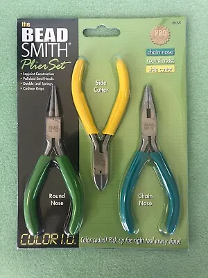 £12.50 • Buy Beadsmith Set Of 3 Pliers. Chain Nose, Round Nose And Cutters.  Jewellery Making