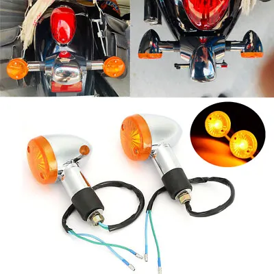 For Yamaha V Star 250 650 950 1100 1300 Motorcycle Turn Signals Lights Amber 2X  • $18.99