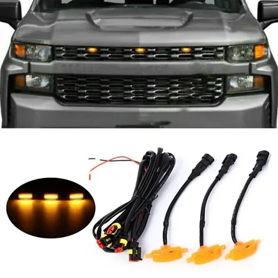 3xLED Amber Grille Mark Light For Chevy Colorado Silverado Ford Raptor SVT Style • $19.99