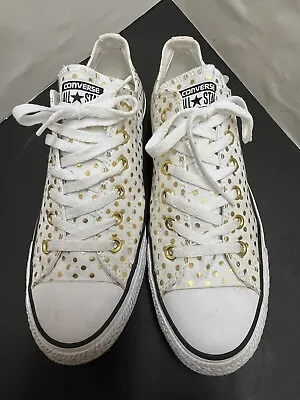 Converse All Star Chuck Taylor Unisex Gold Dot Shoes 156601F Sz 8 Men  10 Women • $26