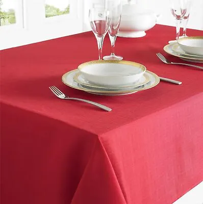 Red Tablecloth Table Cloth Table Cover Linen Style 130 X 228 Cm  • £6.99