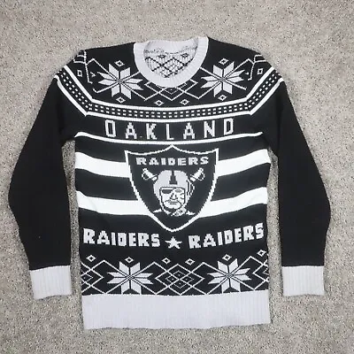 Oakland Raiders Holiday Sweater Men S Black White Las Vegas (Defect) • $19.95