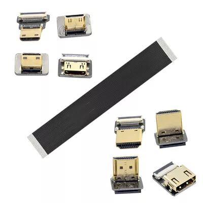 FPV HDMI Ribbon Cable Up Angled 90 Degree Micro HDMI  To Mini HDMI Male FPC FFC • $3.99