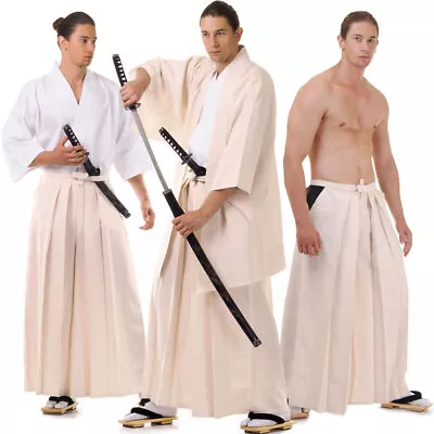 Japanese Samurai Kimono Set Kendo Gi Hakama Pants Haori Jacket Cosplay Costume • $29.90