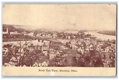 Marietta Ohio OH Postcard Birds Eye View Exterior Building C1910 Vintage Antique • $19.95