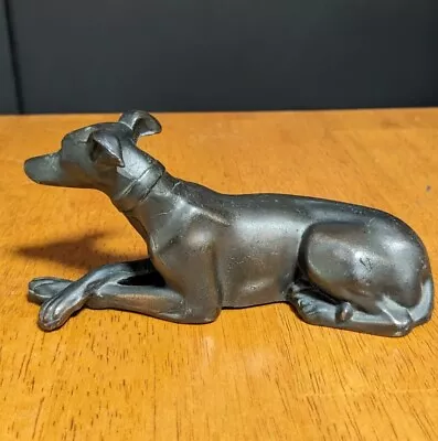 Vintage Hollow Cast Bronze Metal Spelter Great Dane Figurine 5 1/2  Long • $59