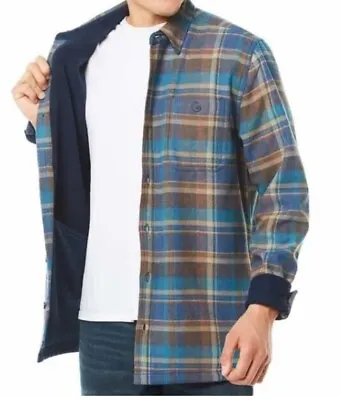 Weatherproof Vintage Flannel Fleece Shirt Blue Men’s Medium - New With Tags • $24