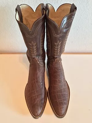 M. L. Leddy’s Custom Brown Elephant Cowboy Boots For Men • $1200