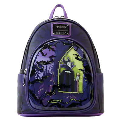 Loungefly Disney Sleeping Beauty Maleficent Window Box Glow Mini Backpack • $224.99