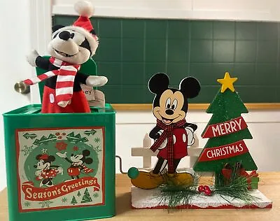 Disney Mickey Mouse Tin Christmas Deck The Halls Jack In The Box 2019 Gemmy • $25