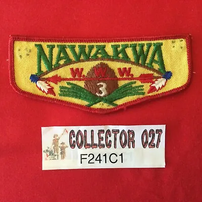 Boy Scout OA Nawakwa Lodge 3 F1 Order Of The Arrow Pocket Flap Patch VA F241C1 • $79.99