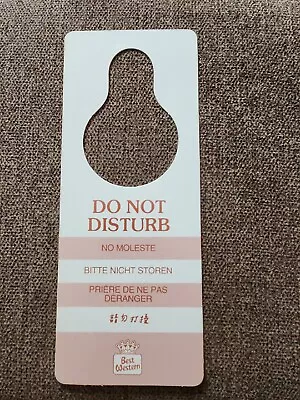 Vintage Best Western  Do Not Disturb  Sign (Salmon And White) • $10