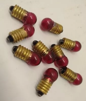Miniature Red Light Bulbs #1447 - 18v Screw Base Bulbs Lot Of 9 Train Railroad  • $18.95