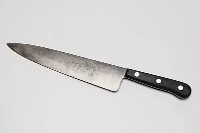 Vintage Simco 10  High Carbon Steel Blade Chef Knife Black Wood Handle • $44.95