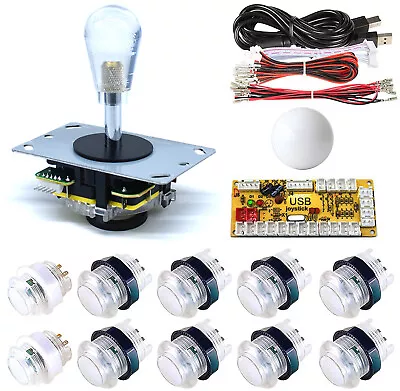 Arcade LED Buttons And Joystick Kit Controller Zero Delay USB Encoder MAME Games • $35.99