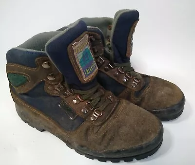 TECNICA Women’s Mesa Vintage 90’s Hiking Trekking Boots Leather Green Size 8 • $19.95