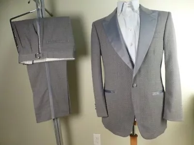 Christian Dior Vintage Tuxedo Suit 40R W33 Excellent Condition Gray • $449.88