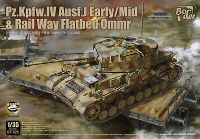 Border BT025 1/35 Pz.Kpfw.IV Ausf.J Eaely/ Mid & Rail Way Flatbed Ommr • $48.99