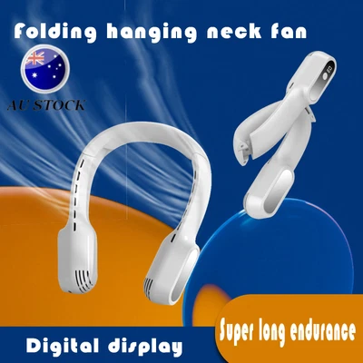$12.99 • Buy Portable Mini Neck Fan Hanging Leafless Quiet USB Rechargeable Outdoor Sports AU