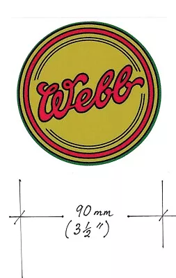 Webb Vintage Mower Repro Handle Bar/ Chain Cover Decal 90mm • $5.50