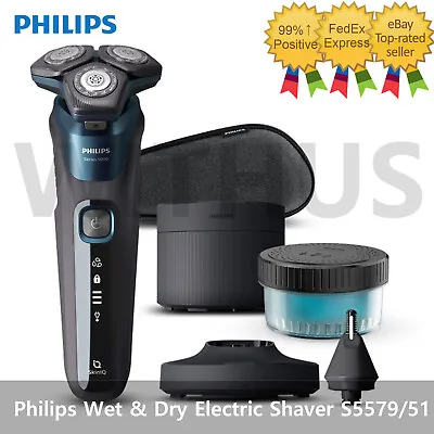 $297.21 • Buy Philips Wet & Dry Electric Shaver Series 5000 SkinIQ S5579/51 - Express